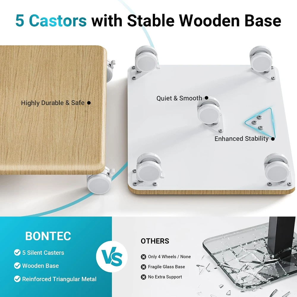 BONTEC mobilus televizoriaus stovas su ratukais 32–80 col., iki 60 kg, FITW-2WW
