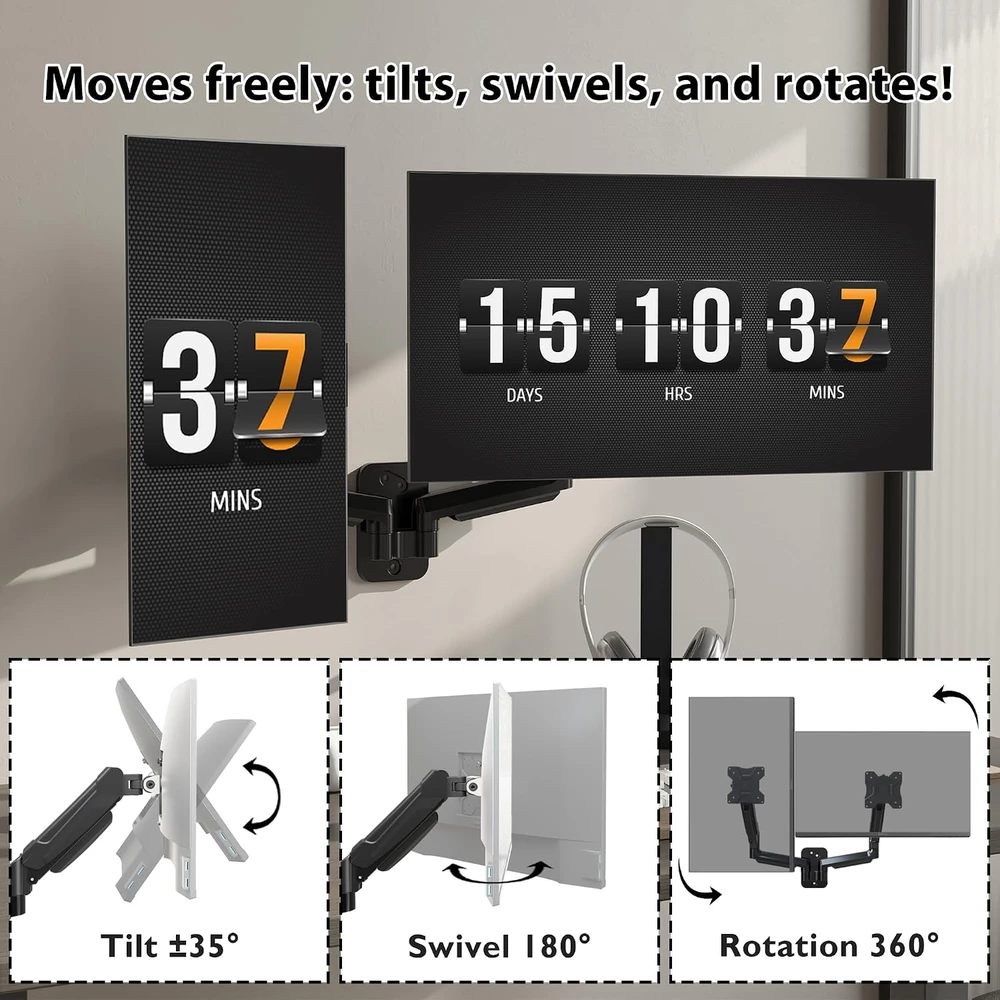 BONTEC sieninis monitoriaus laikiklis 13–32 col., iki 9kg, VESA 75 × 75/100 × 100 mm GWM02-v02