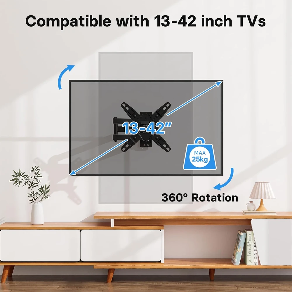 BONTEC televizoriaus sieninis laikiklis 13–42 col., VESA 200 × 200 mm, 20 kg, CT129