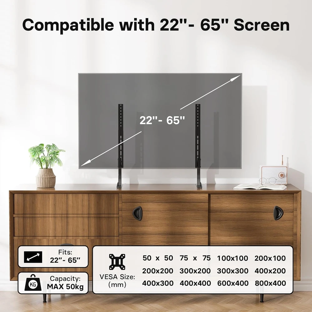 BONTEC televizoriaus stovas 22–65 col., VESA 50 × 50–800 × 400 mm, TV05