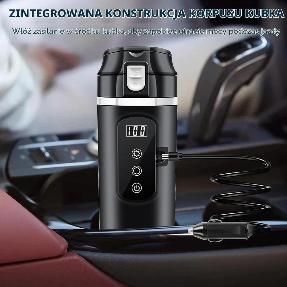 BORDEAG automobilinis elektrinis virdulys 500 ml 12–24 V su LCD ekranu CAN-XR-cshuihu2