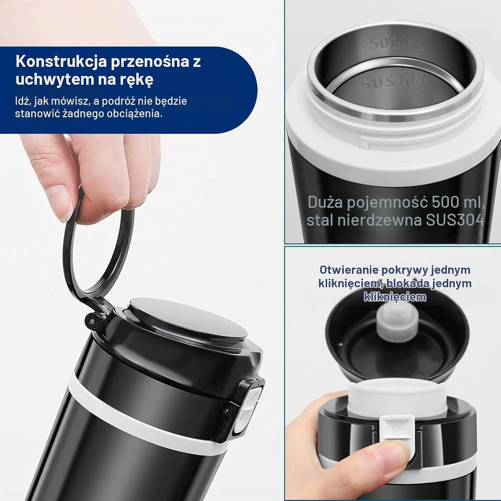 BORDEAG automobilinis elektrinis virdulys 500 ml 12–24 V su LCD ekranu CAN-XR-cshuihu2