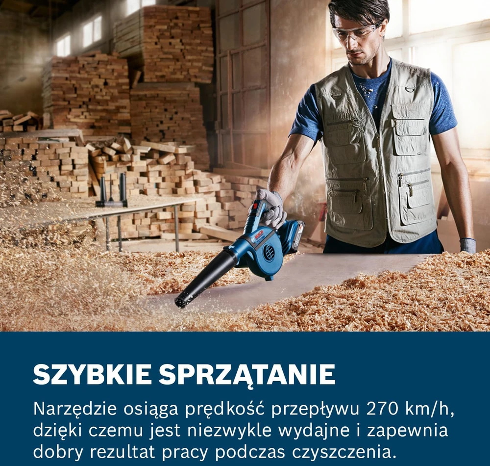 Pūstuvas Bosch GBL 18V-120 Professional 18V be akumuliatoriaus ir kroviklio
