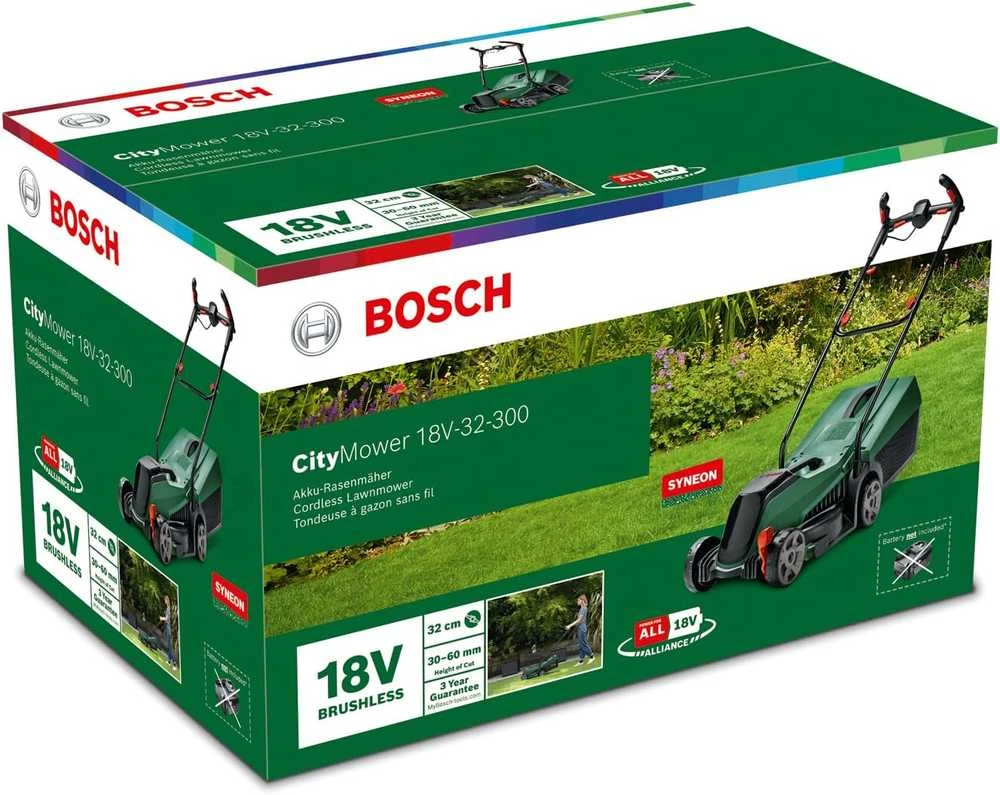 Bosch akumuliatorinė vejapjovė CityMower18V-32-300, 18V, 1x4Ah
