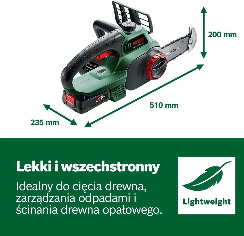 Akumuliatorinis grandininis pjūklas Bosch Universal Chain 18 (1x2,5)