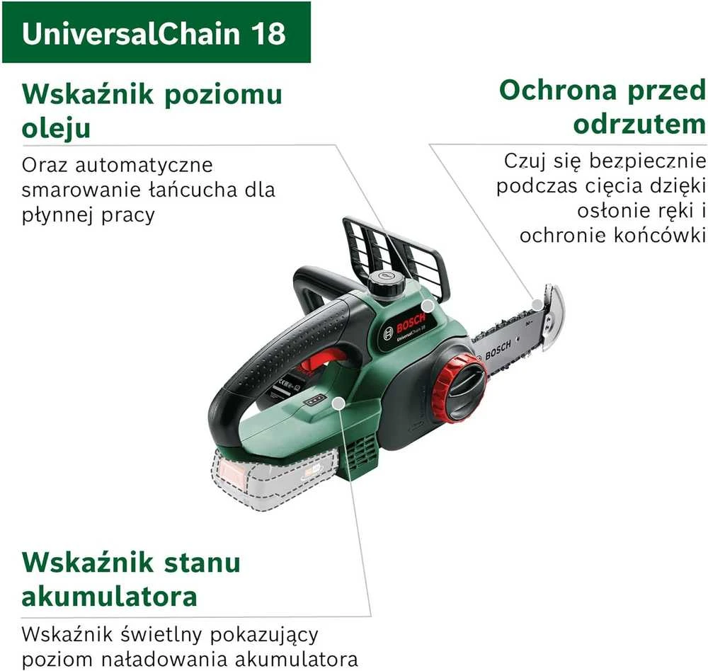 Akumuliatorinis grandininis pjūklas Bosch Universal Chain 18 (1x2,5)