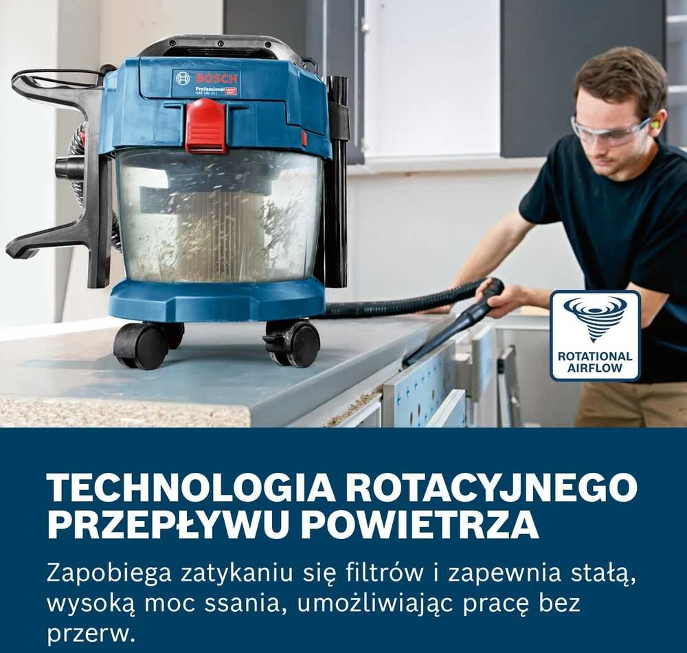 Dulkių siurblys Bosch GAS 18V-10 L Premium, be akumuliatoriaus ir kroviklio