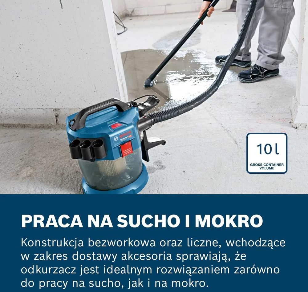 Dulkių siurblys Bosch GAS 18V-10 L Premium, be akumuliatoriaus ir kroviklio