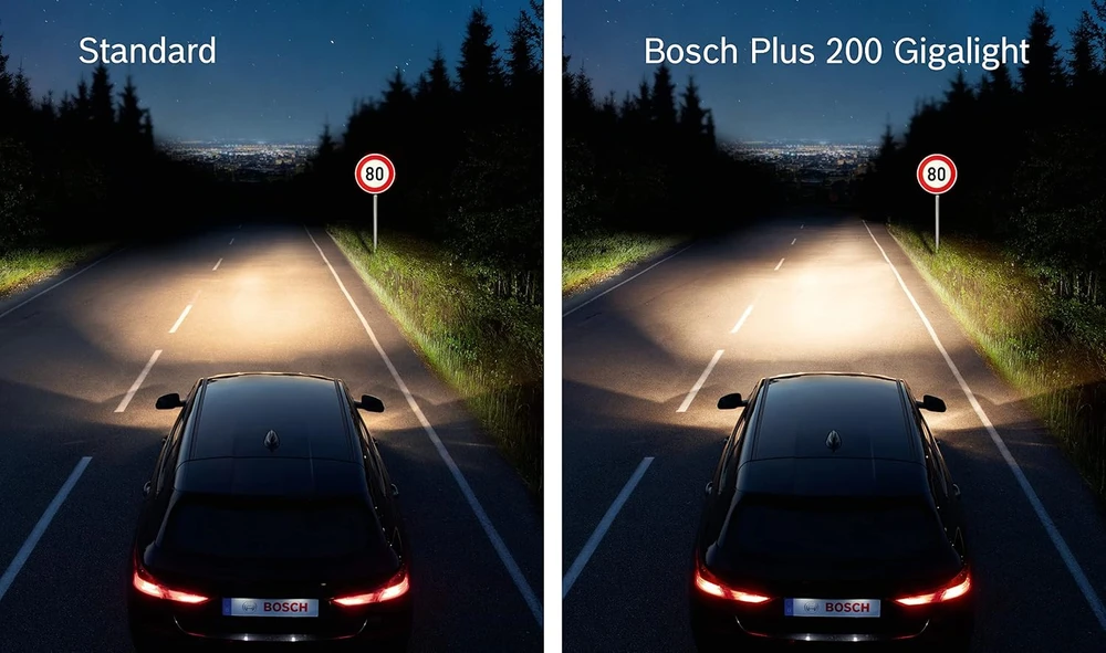 Bosch Automotive halogeninės automobilio lemputės H7 55 W 12 V Plus 200 Gigalight 1987301436