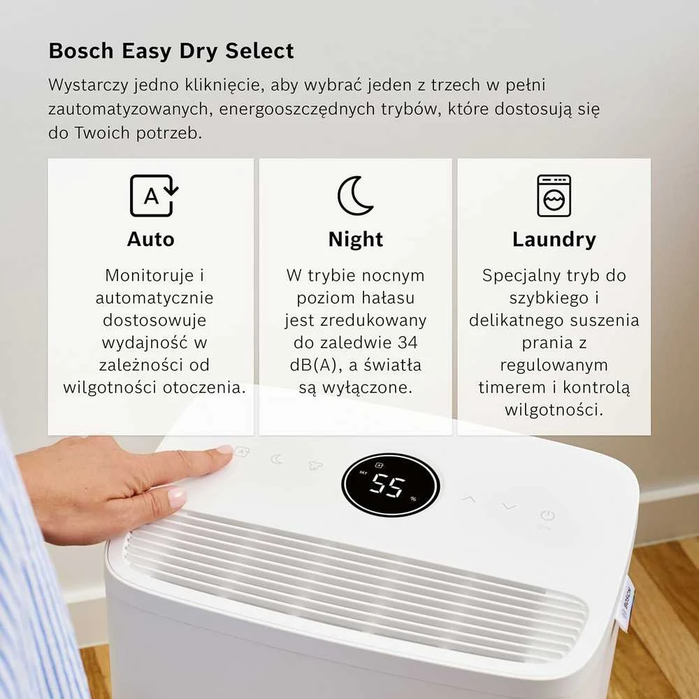 Bosch Dry 1000 oro sausintuvas, 10 l/para, 2.5 l bakelis, iki 17 m² patalpoms