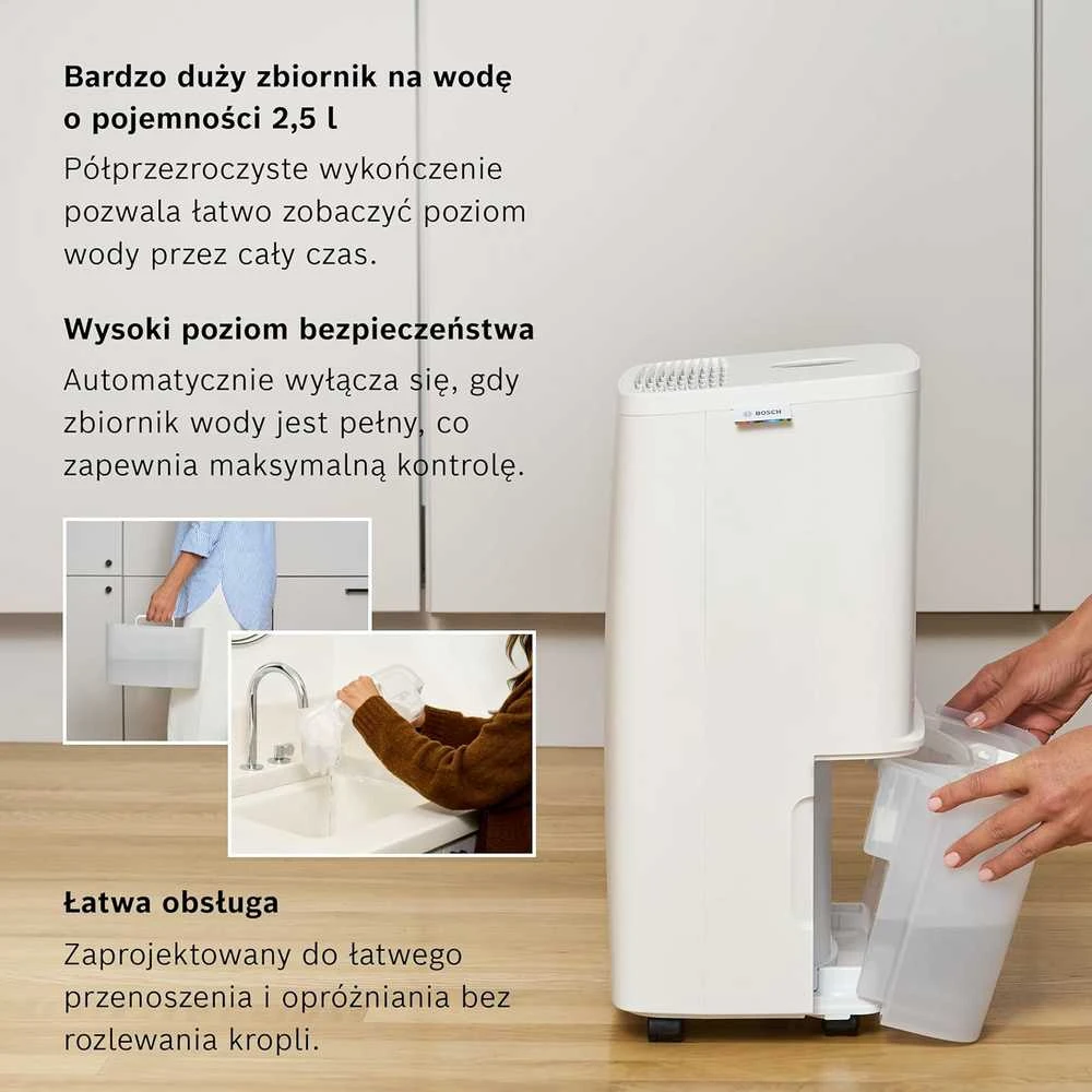 Bosch Dry 1000 oro sausintuvas, 10 l/para, 2.5 l bakelis, iki 17 m² patalpoms