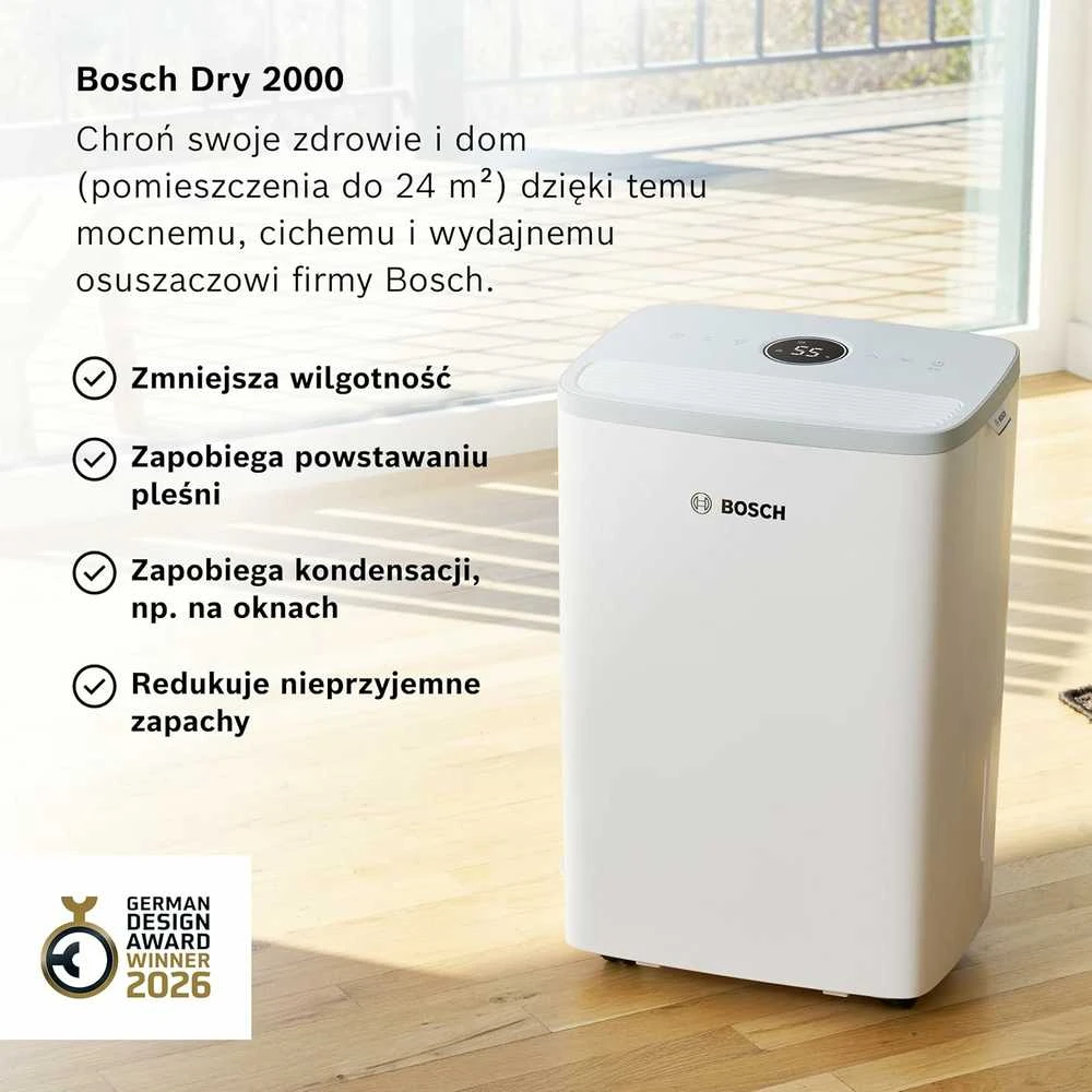 Bosch Dry 2000 oro sausintuvas, 12 l/para, 2.5 l bakelis, iki 24 m², 178 W