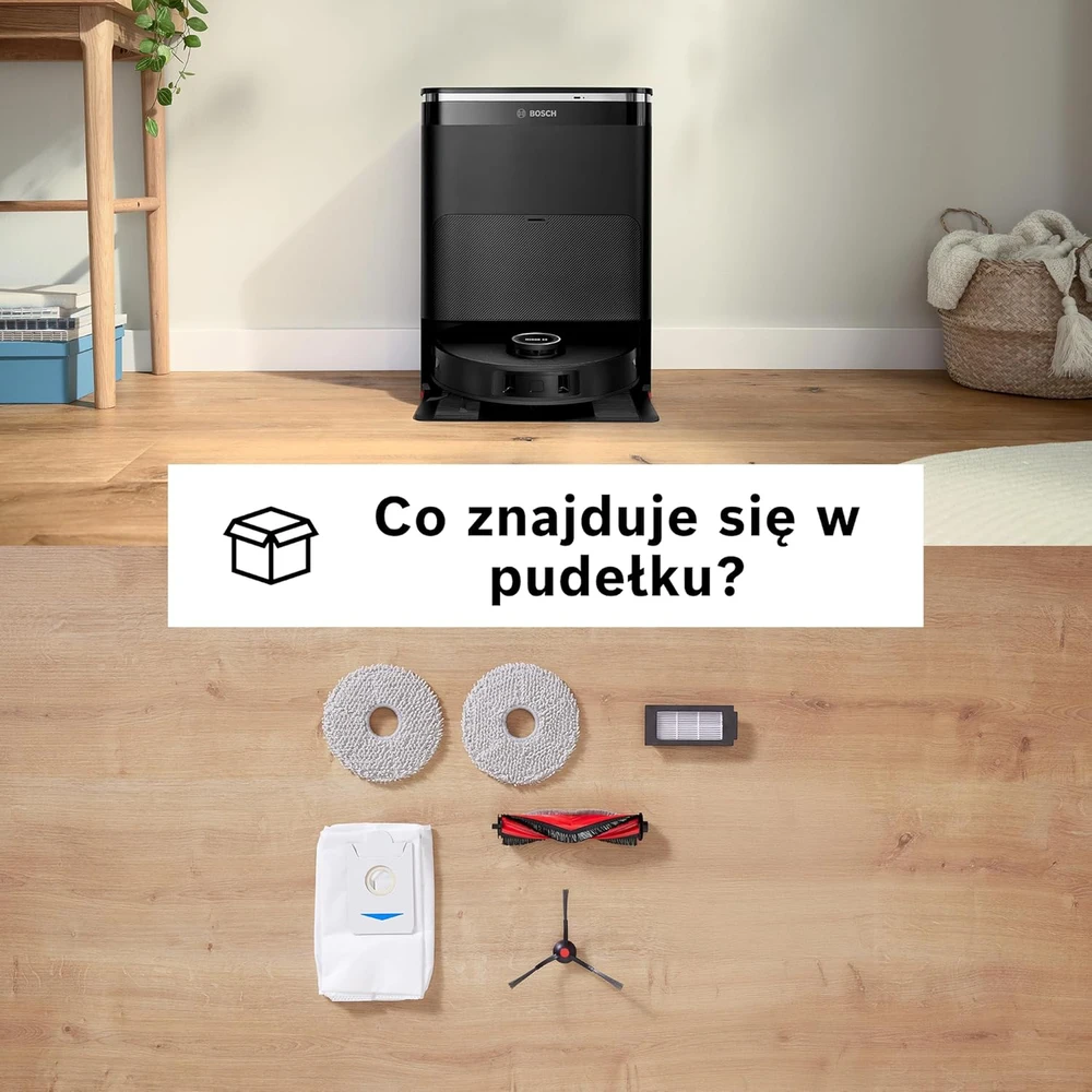 Bosch dulkių siurblys robotas su plovimo funkcija, 11000 Pa siurbimo galia, Smart Vision navigacija, BCRDW3BX