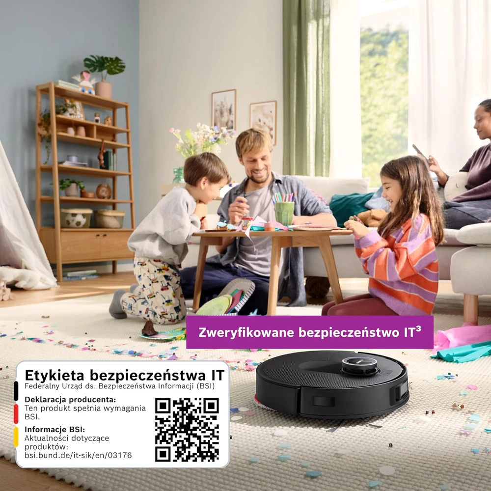 Bosch dulkių siurblys robotas su plovimo funkcija, 11000 Pa siurbimo galia, Smart Vision navigacija, BCRDW3BX