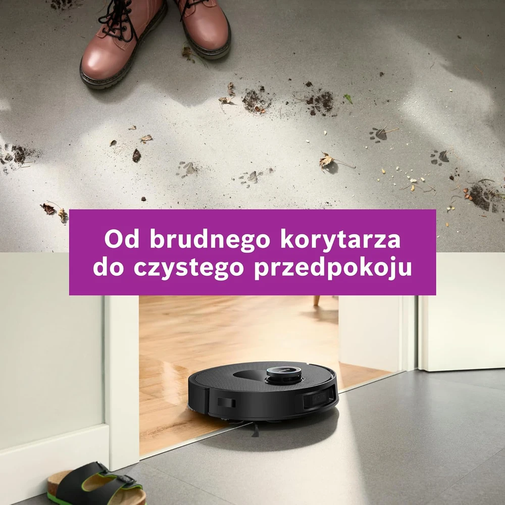 Bosch dulkių siurblys robotas su plovimo funkcija, 11000 Pa siurbimo galia, Smart Vision navigacija, BCRDW3BX
