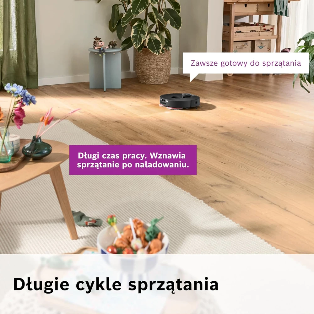 Bosch dulkių siurblys robotas su plovimo funkcija, 11000 Pa siurbimo galia, Smart Vision navigacija, BCRDW3BX