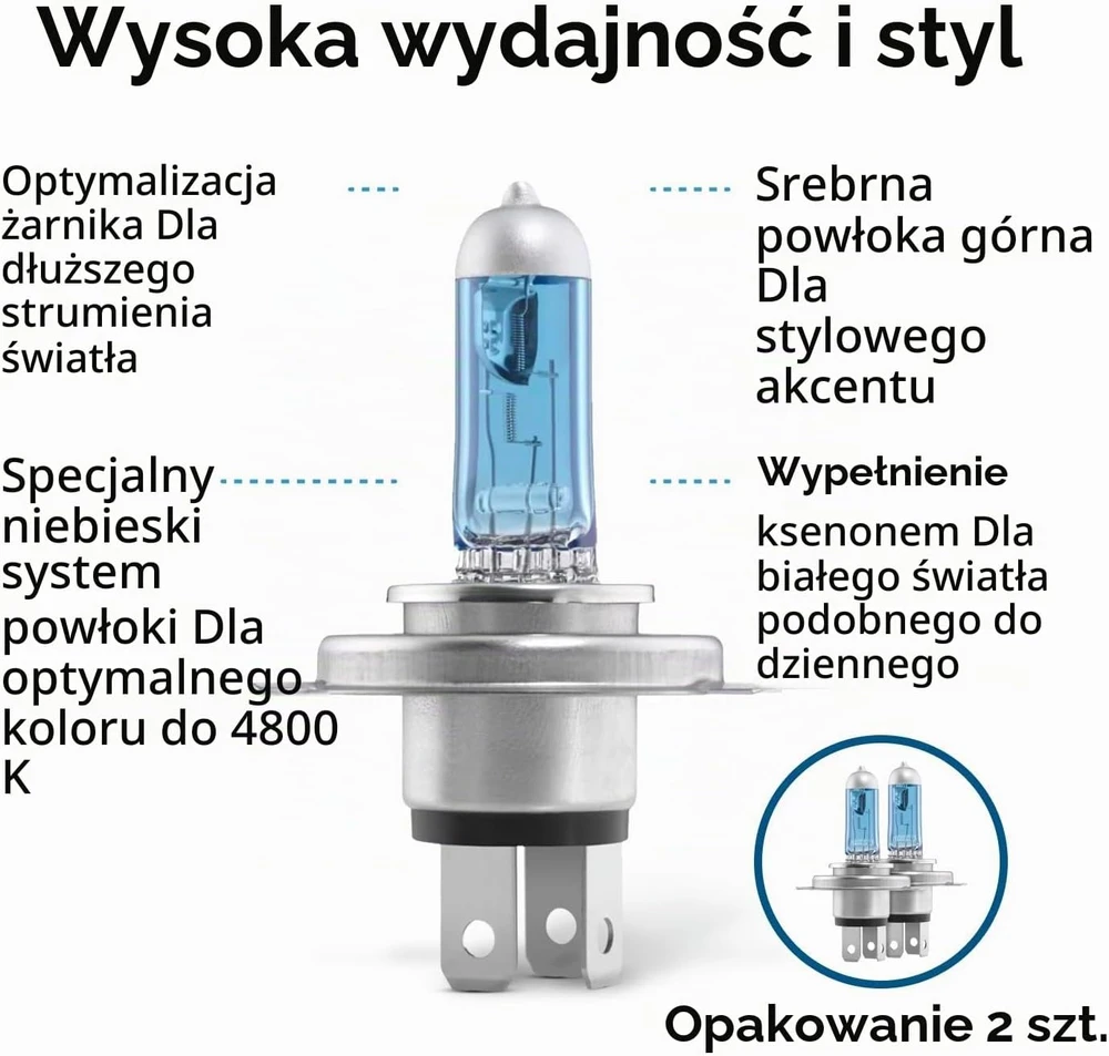 Bosch H4 Ultra Baltas halogeninės automobilio lemputės 12 V 60/55 W, 2 vnt.