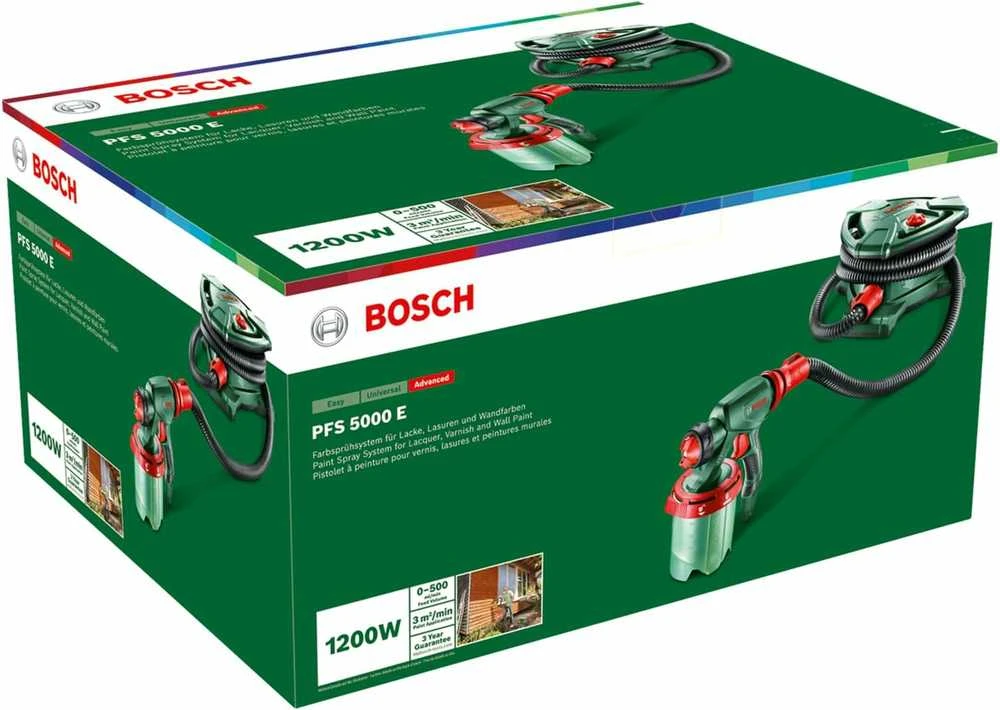 Bosch PFS 5000 E dažymo purkštuvas, 1200 W, 2 x 1000 ml talpos rinkinys