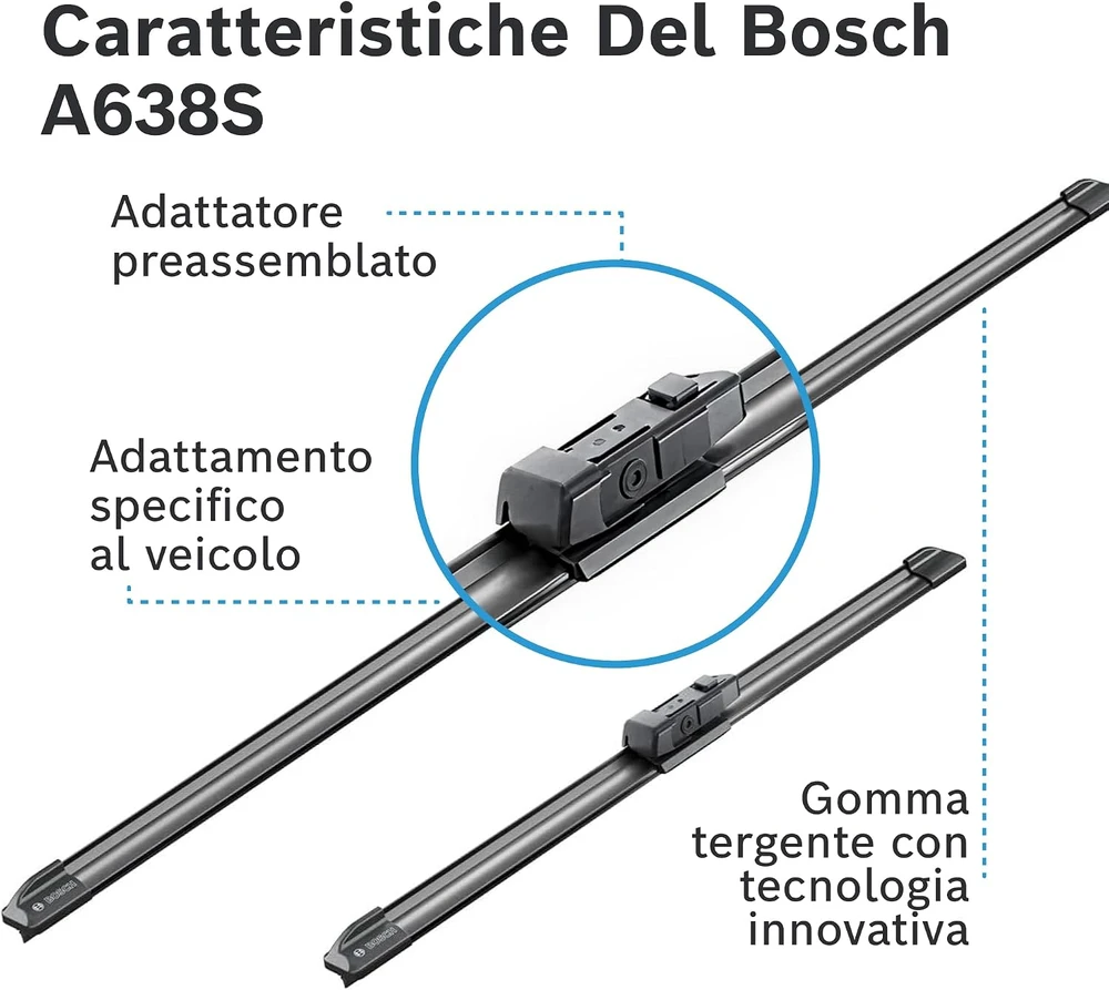 Bosch priekiniai automobilio valytuvai 650 mm ir 530 mm su Top Lock tvirtinimu 3397007638