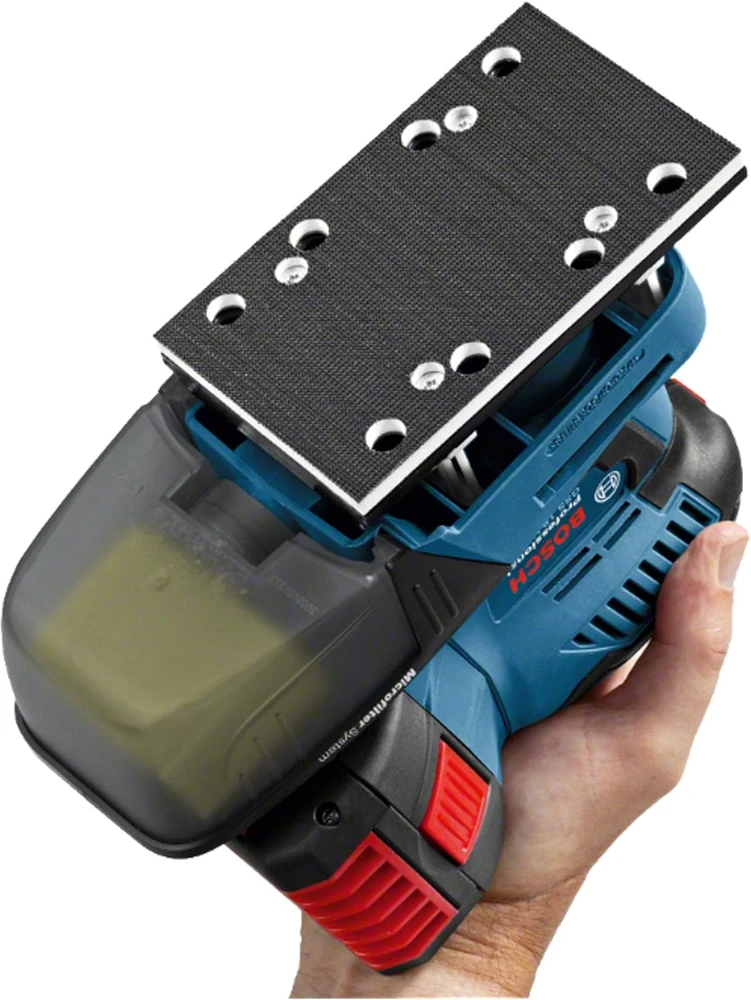 Bosch Akumuliatorinis vibracinis šlifuoklis GSS 18V-10, be akumuliatoriaus ir kroviklio