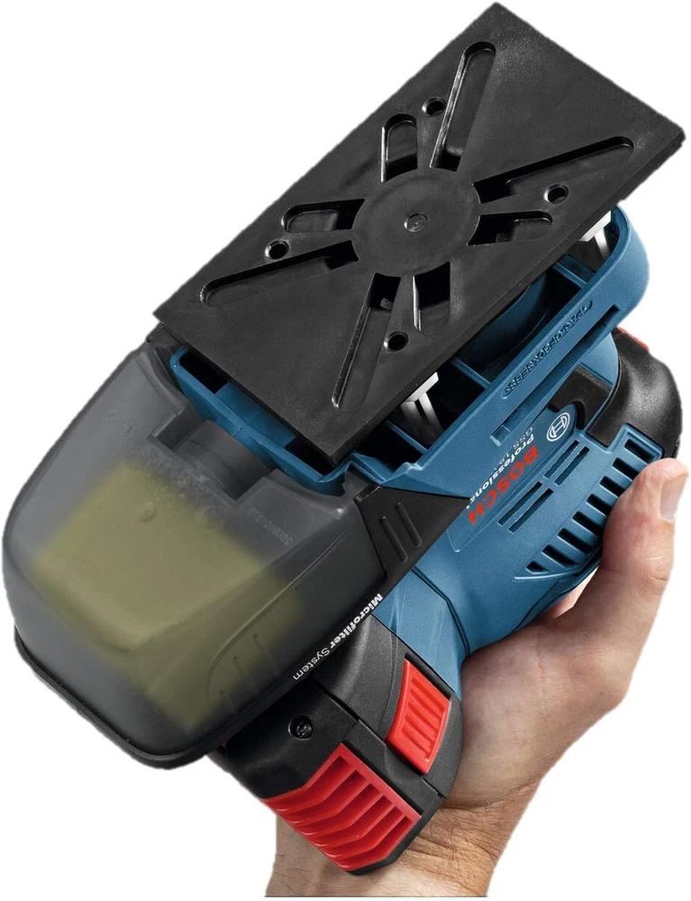 Bosch Akumuliatorinis vibracinis šlifuoklis GSS 18V-10, be akumuliatoriaus ir kroviklio