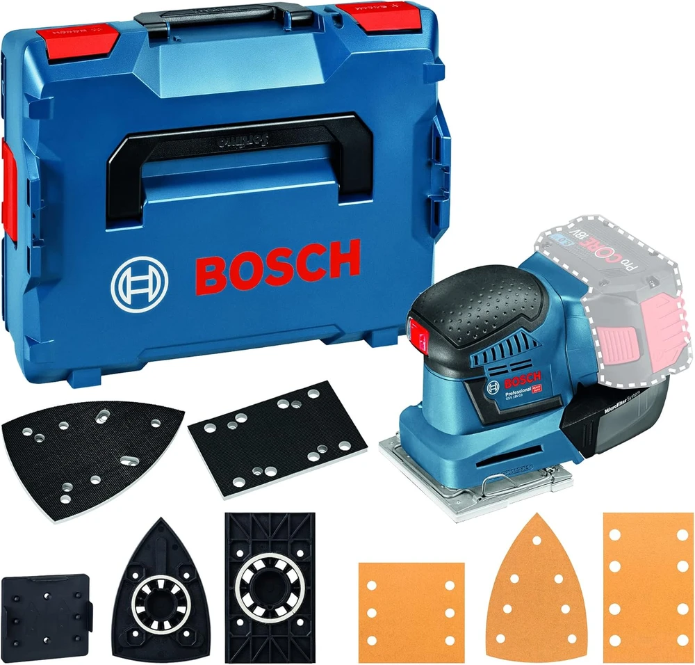 Bosch Akumuliatorinis vibracinis šlifuoklis GSS 18V-10, be akumuliatoriaus ir kroviklio