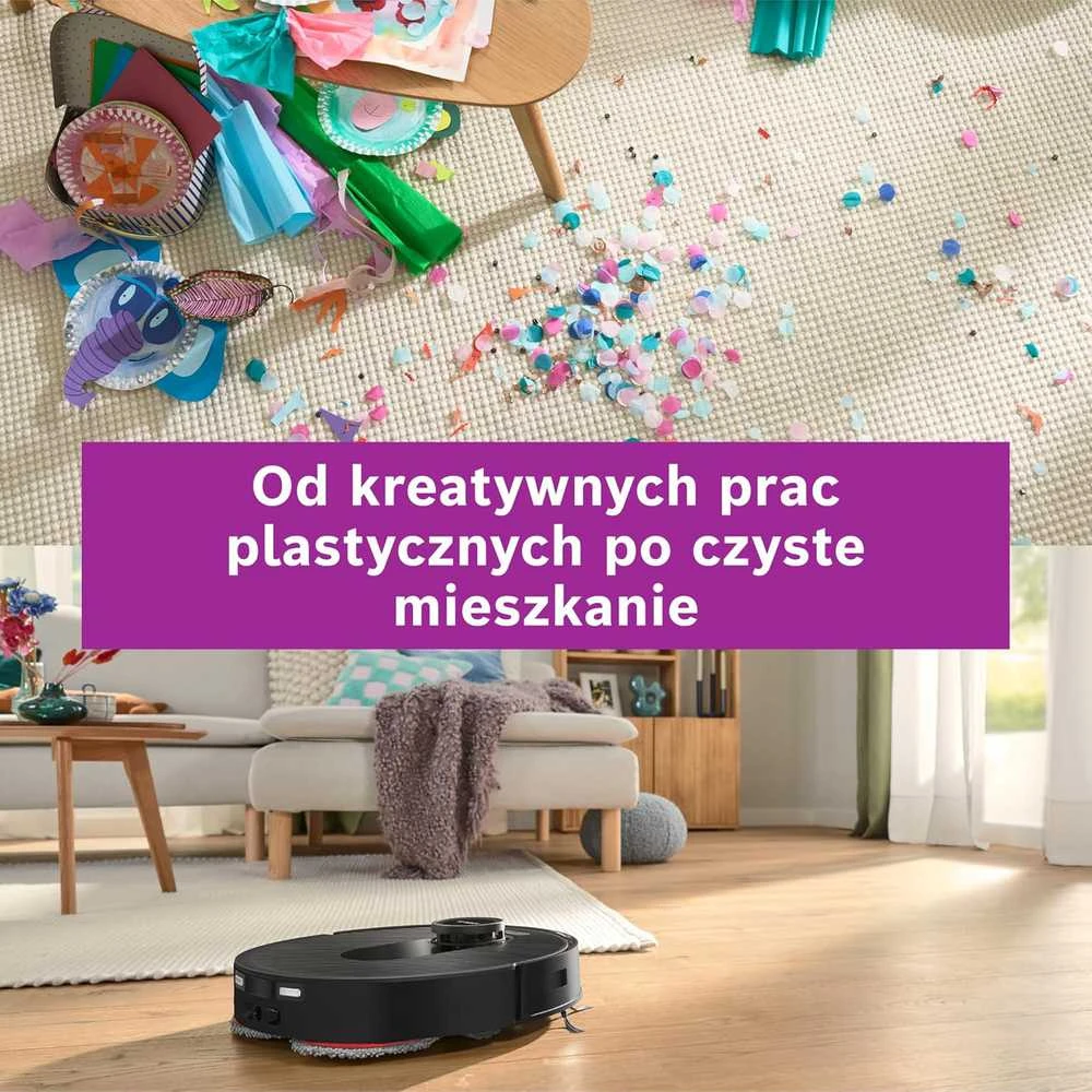 Bosch robotas dulkių siurblys Spotless Max su mopavimo funkcija, 11000 Pa siurbimo galia, juodas, BCRDW3B