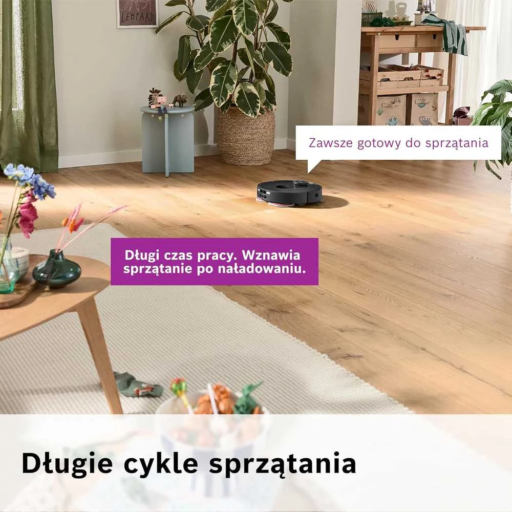 Bosch robotas dulkių siurblys Spotless Max su mopavimo funkcija, 11000 Pa siurbimo galia, juodas, BCRDW3B
