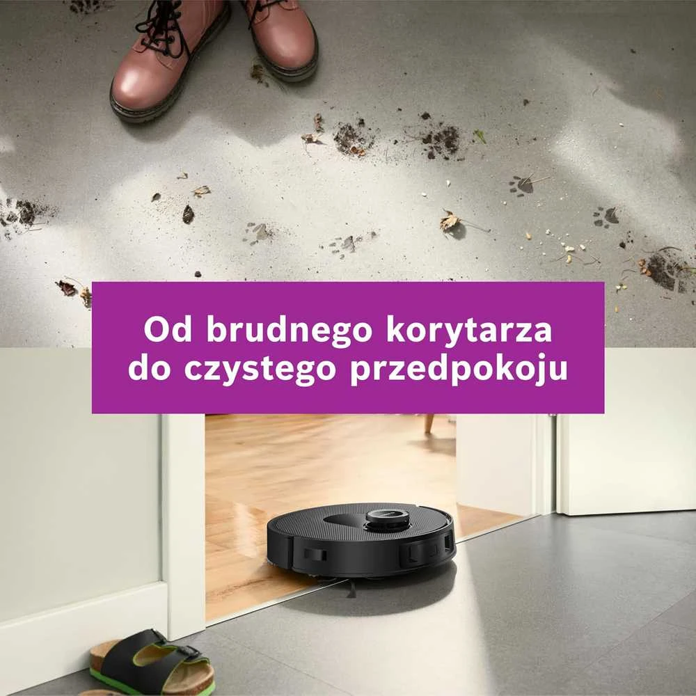 Bosch robotas dulkių siurblys Spotless Max su mopavimo funkcija, 11000 Pa siurbimo galia, juodas, BCRDW3B