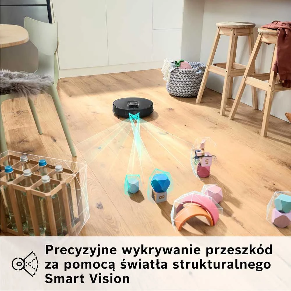 Bosch robotas dulkių siurblys Spotless Max su mopavimo funkcija, 11000 Pa siurbimo galia, juodas, BCRDW3B