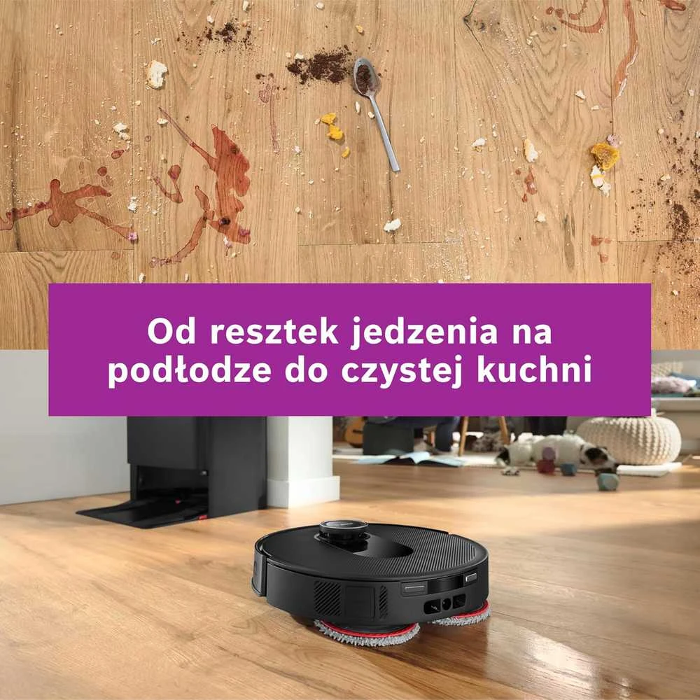 Bosch robotas dulkių siurblys Spotless Max su mopavimo funkcija, 11000 Pa siurbimo galia, juodas, BCRDW3B