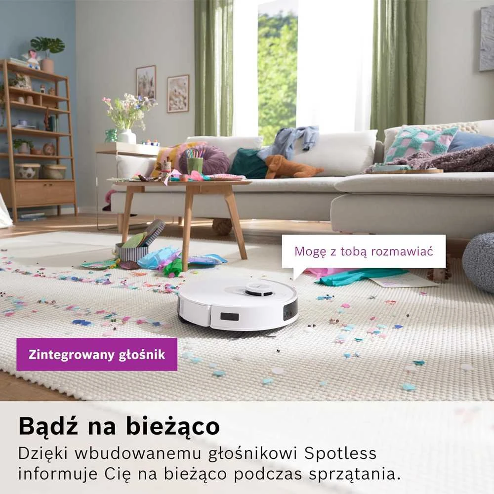 Dulkių siurblys - robotas Bosch Spotless +, Baltas (BCRD1W)