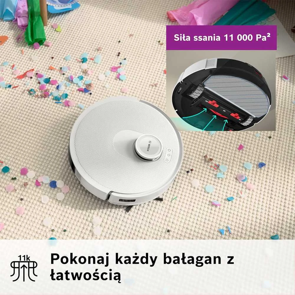 Dulkių siurblys - robotas Bosch Spotless +, Baltas (BCRD1W)