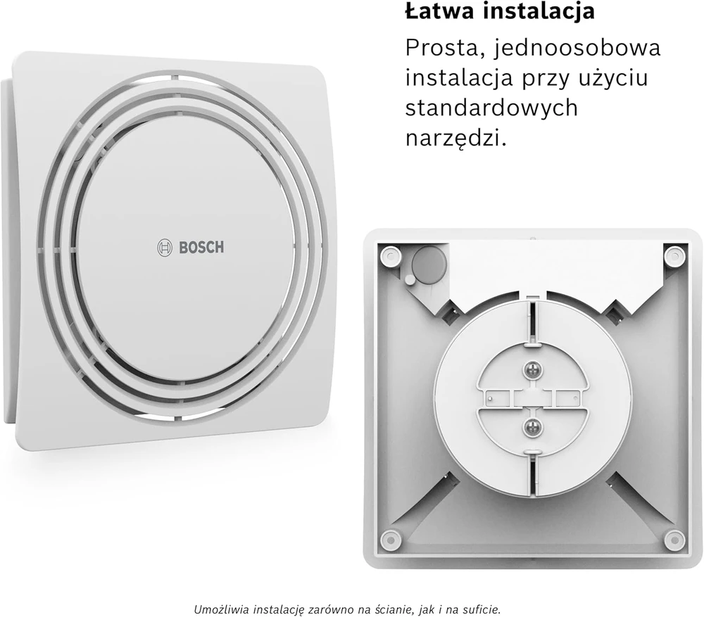 Bosch vonios ištraukimo ventiliatorius su drėgmės jutikliu ir laikmačiu, 125 mm, 16,5 W, 145 m³/val, 7733703551