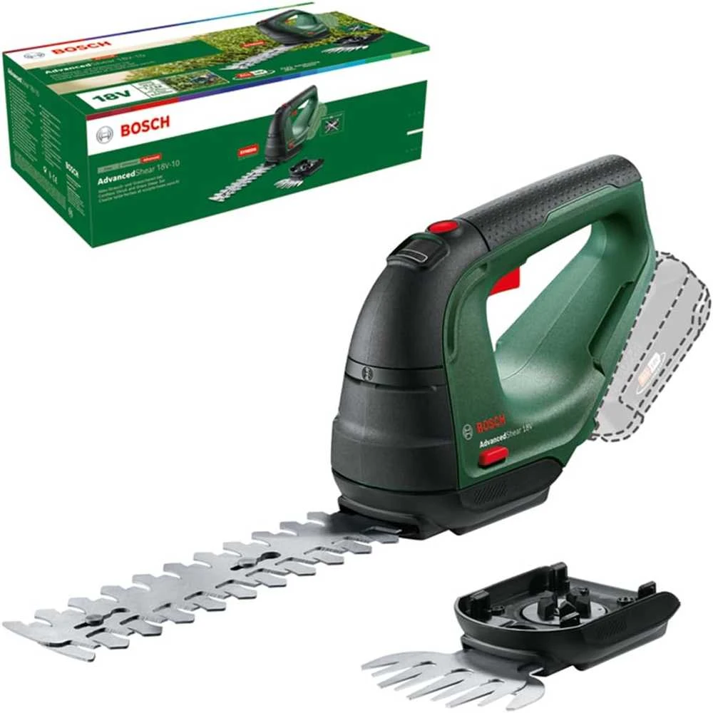 Krūmų ir žolės akumuliatorinių žirkių rinkinys Bosch Advanced Shear 18V-10 Be akumuliatoriaus ir kroviklio