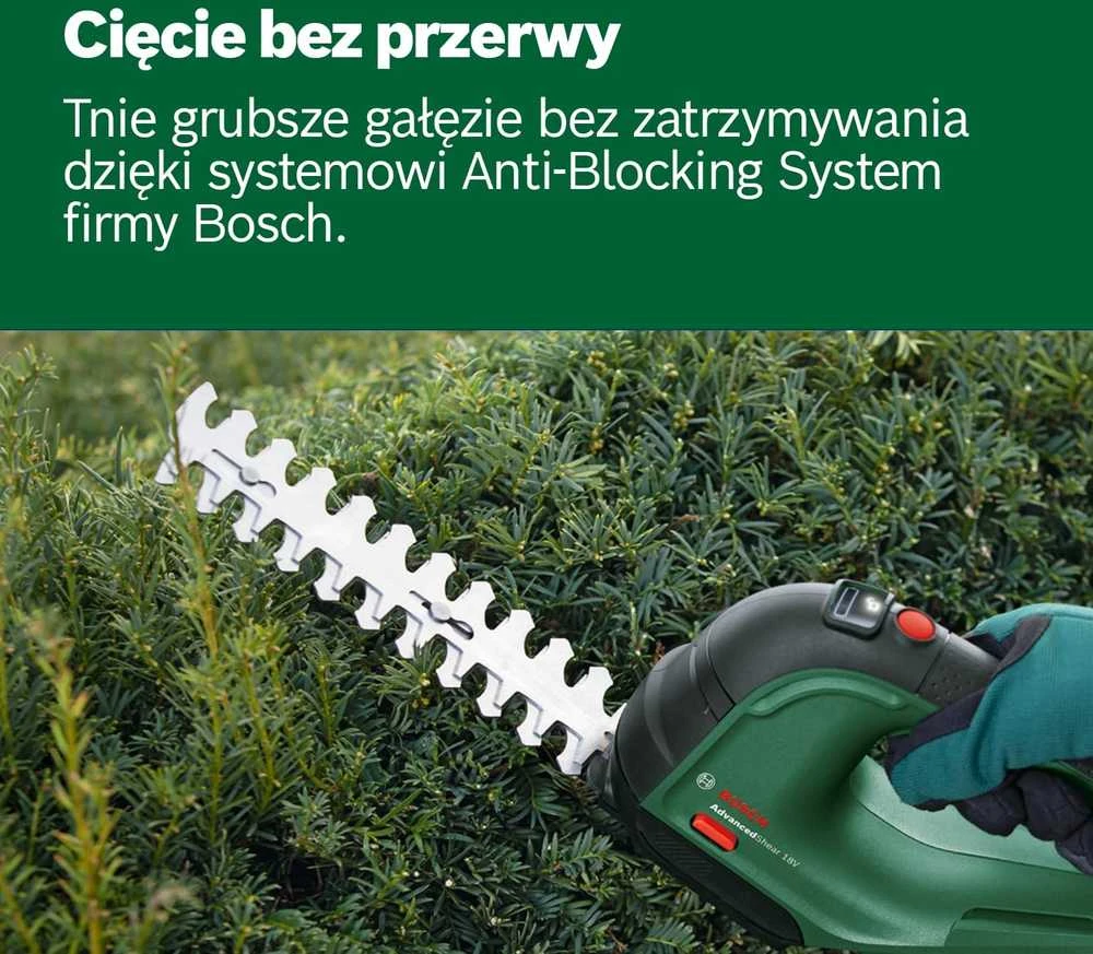 Krūmų ir žolės akumuliatorinių žirkių rinkinys Bosch Advanced Shear 18V-10 Be akumuliatoriaus ir kroviklio