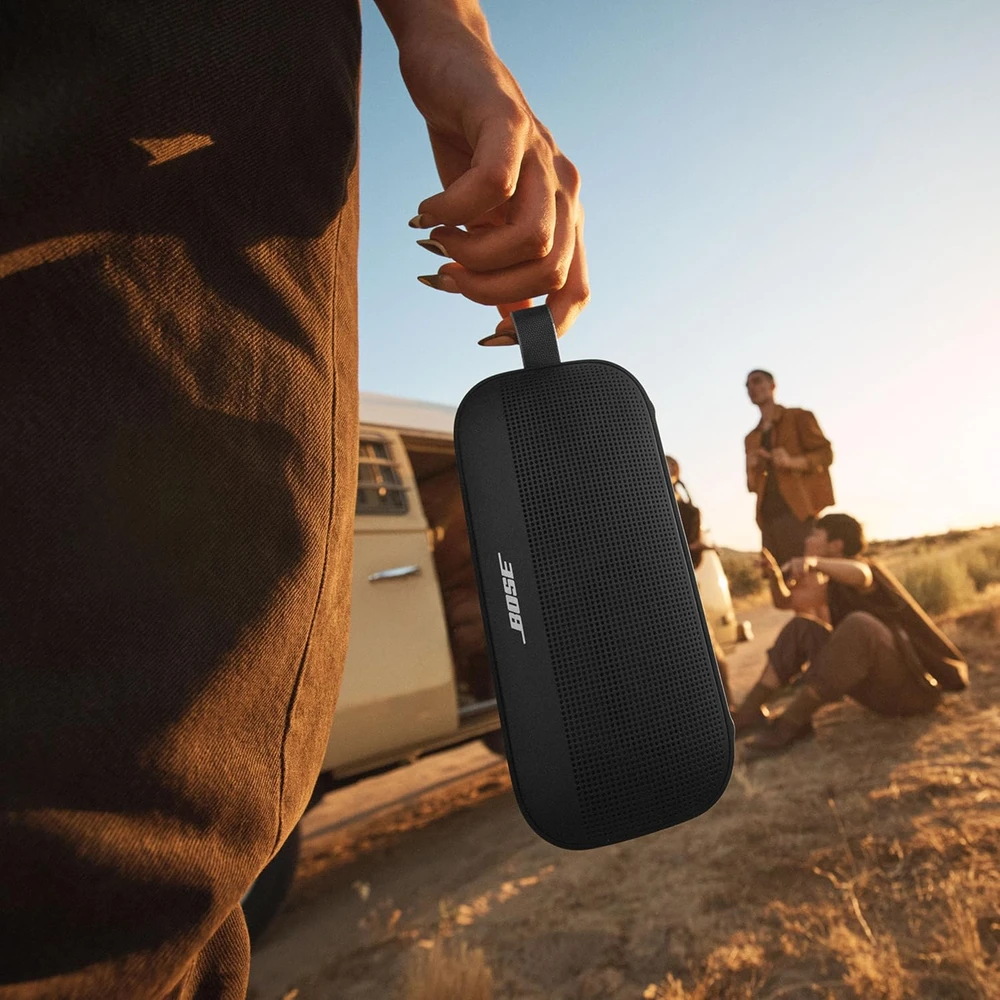 Bose nešiojamasis Bluetooth garsiakalbis SoundLink Flex, 2-osios kartos, IP67, juodas, 887612-0100