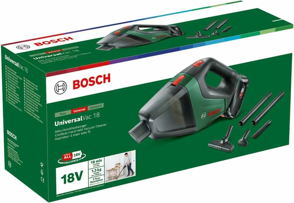 Akumuliatorinis dulkių siurblys Bosch UniversalVac 18, be akumuliatoriaus ir įkroviklio