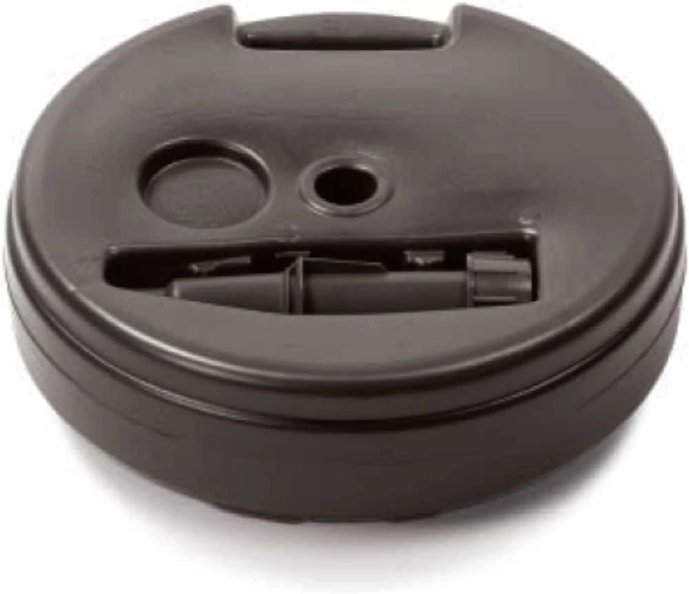 Botle apvalus skėtinių stovų pagrindas, plastikinis, rataninio rašto, antracito spalvos, 24-30 mm skersmens