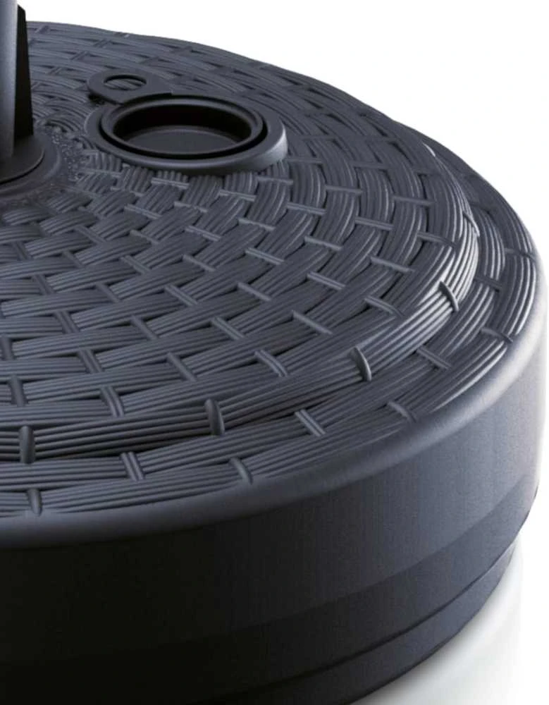 Botle apvalus skėtinių stovų pagrindas, plastikinis, rataninio rašto, antracito spalvos, 24-30 mm skersmens
