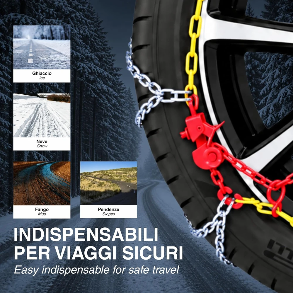 Bottari Italy Bottari sniego grandinės lengviesiems automobiliams Rapid T2, 9 mm, 140 dydis, 18835