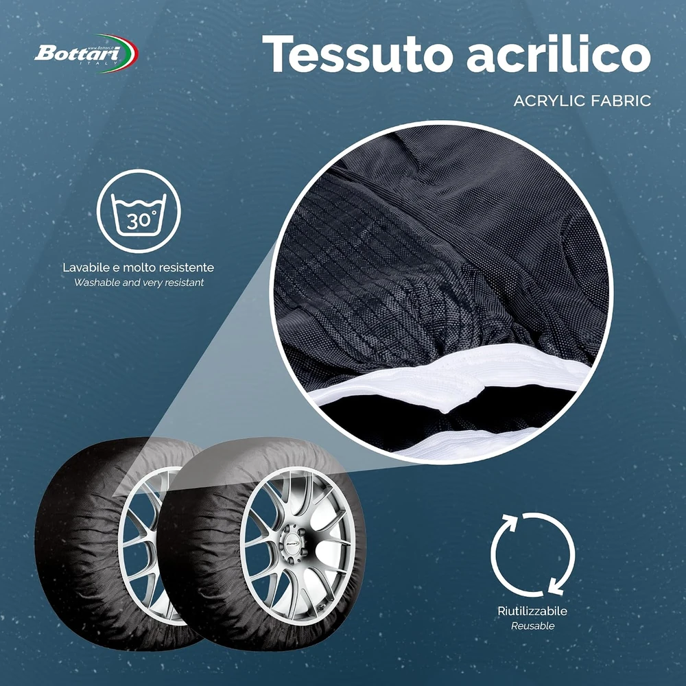Bottari Italy tekstilinės sniego kojinės automobiliui XL, R14–R21, 2 vnt., 68074