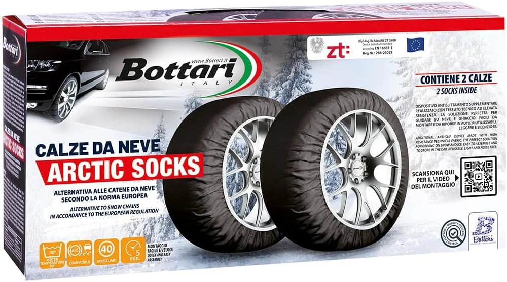 Bottari Italy tekstilinės sniego kojinės automobiliui XL, R14–R21, 2 vnt., 68074