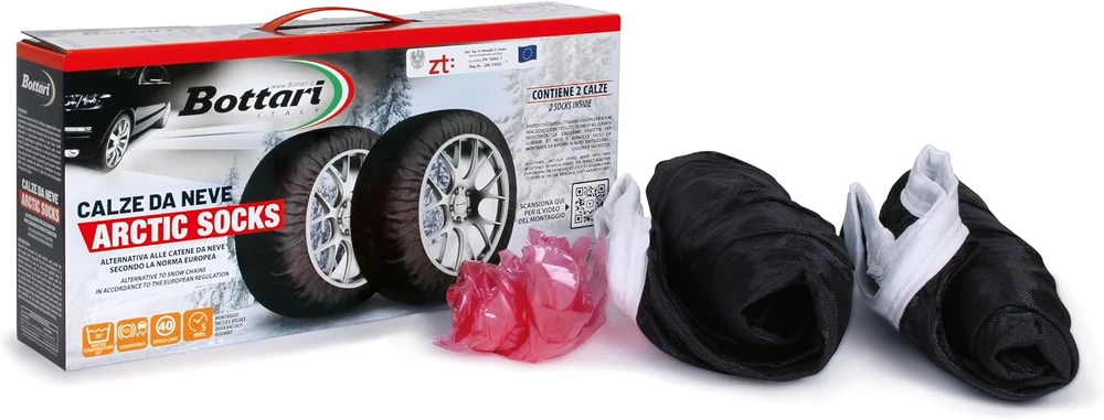 Bottari Italy tekstilinės sniego kojinės automobiliui XL, R14–R21, 2 vnt., 68074