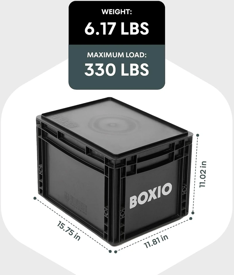 BOXIO kompaktiška mobilioji atskirianti tualeto dėžė, 40 x 30 x 28 cm, juoda, BOX-TOI-BL-403027-PLUS