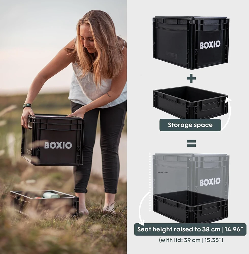 BOXIO mobilus stovyklavimo sanitarinis rinkinys su nešiojamu tualetu ir praustuvu BOX-SAN-2
