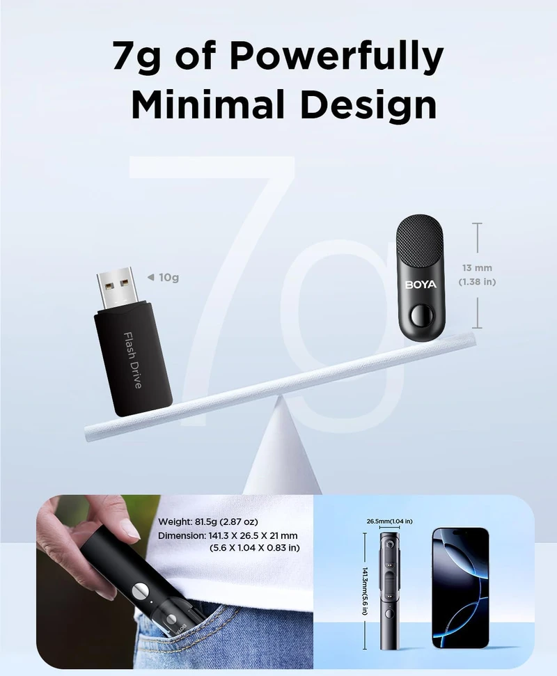 Mikrofonas BOYA MAGIC-02 belaidis 2.4GHz USB-C - juoda