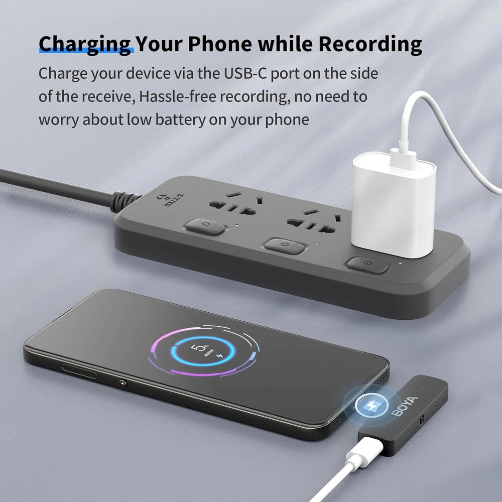 BOYA belaidis lavalier tipo mikrofonas BY-V4U, keturių kanalų, triukšmo mažinimas, USB-C