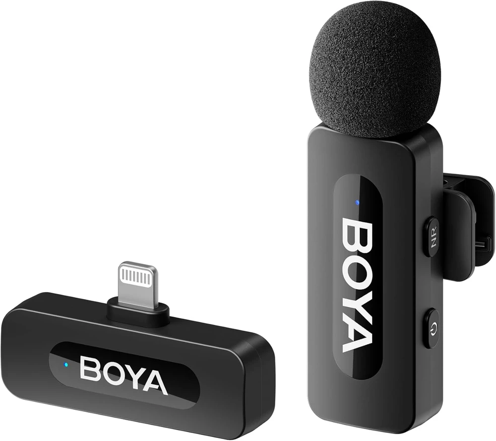 Mikrofonas BOYA BY-V1 V2.0 belaidis 2.4GHz - juoda