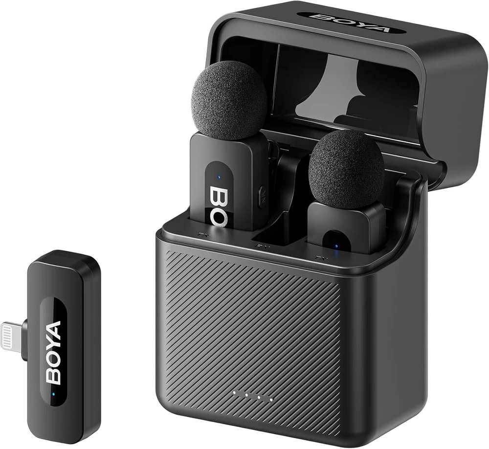 BOYA belaidis mikrofonas BY-V3 2.4GHz su 2 siųstuvais ir 1 imtuvu (Lightning) Juodas EU